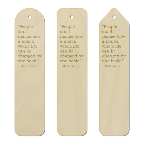 Azeeda 3 x Books Quote by Malcolm X Birch Bookmarks (BK00002409)