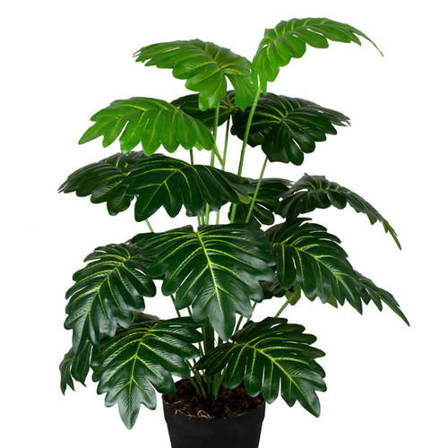 NKICAW Artificial Monstera Deliciosa Plant?18 Leaves Artificial Tropical Monstera? Faux Fake Monstera Turtle Leaf Tropical Large Palm Tree Leaves Plant Outdoor UV Resistant Plastic Plants (D)