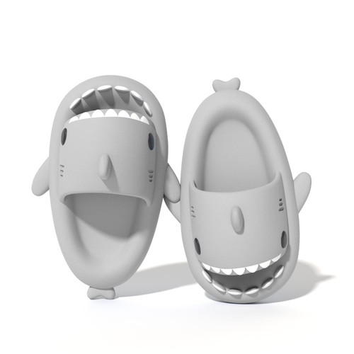 Shark Slides Shark Slippers Cloud Slides for Women Men Open Toe Summer Beach Slippers Cartoon Sandals Non Slip Shower Pillow Slippers