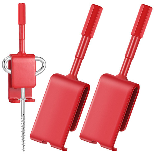 Leriton 2 Pcs Ice Anchor Drill Adapter Ice Anchor Tool Ice Stake Drill Adapter Ground Ice Auger Adapter Shaft for Setting up Ice Fishing Shelter Tent Ice Insert Sewing Accessories (Red)