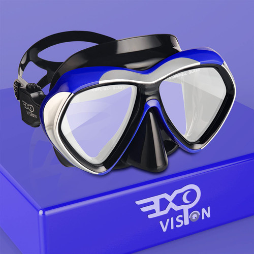 Adult Scuba Diving Mask, Anti-Fog Snorkel Goggles Tempered Glass Swim Mask Goggles with Nose Cover Professional Snorkeling Gear for Diving Snorkeling (Blue) Adult Scuba Diving Mask, Anti-Fog Snorkel Goggles Tempered Glass Swim Mask Goggles with Nose Cover Professional Snorkeling Gear for Diving Snorkeling (Blue)