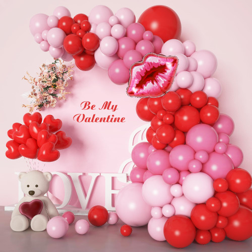 167Pcs Valentines Day Balloons Garland Arch Kit, Pink Red Balloons and Heart Lip Balloon for Women Girls Valentine's Mother's Day Wedding Bachelorette Engagement Anniversary Princess Party Decorations 167Pcs Valentines Day Balloons Garland Arch Kit, Pink Red Balloons and Heart Lip Balloon for Women Girls Valentine's Mother's Day Wedding Bachelorette Engagement Anniversary Princess Party Decorations