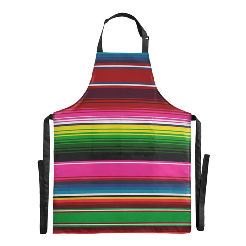 xigua Adjustable Bib Apron Mexican Serape Colorful Stripes Cooking Kitchen Aprons with Pockets, Chef Aprons for Men Women BBQ Baking