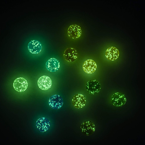 Glass Marbles for Kids Glow in The Dark Marbles , 1 Inch Marbles Shooters Games Bag of Chinese Checkers Colored Glass Marbles Bulk Big Large Cheap Marbles Assorted Sizes (14 Pcs , 1 in)
