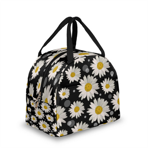 Insulated Lunch Bag Daisy Reusable Lunch Box Lunch Cooler Tote Bag for Women Men Adults Work Picnic