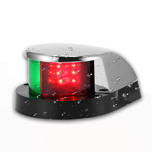 Qidoe Boat Navigation Lights, Marine LED Navigation Light, Boat LED Bow Light, 12V IP68 Waterproof Marine Navigation Lamp Marine Boat Bow Lights with Red and Green LED for Boat Pontoon Skeeter Yacht