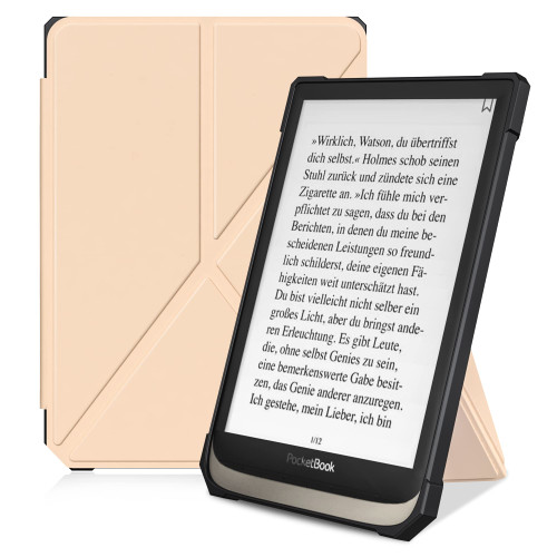 E NET-CASE Origami Case for Pocketbook InkPad 3/3 Pro/Color, Multi Angle Magnetic Back Cover Auto Wake/Sleep Protective Case Fit Pocketbook InkPad 3/3 Pro/Color (Rose Gold)