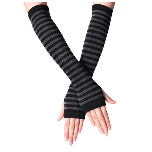 Women's Winter Long Fingerless Gloves Knitted Arm Warmer Gloves Knit Thumbhole Soft Stretchy Gloves for Women