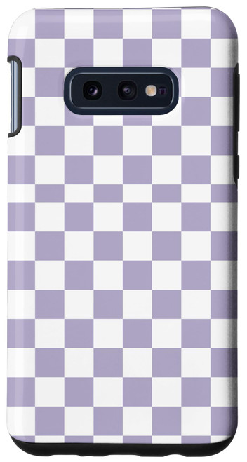 Galaxy S10e Checkerboard Purple and White Checkered Pattern Checker Case