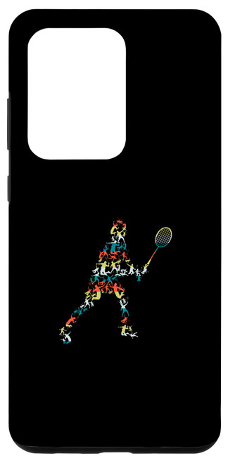 Galaxy S20 Ultra Badminton Player Silhouette Shuttlecock Racket Ball Sport Case