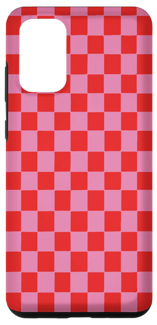 Galaxy S20+ Checkered Checker Checkerboard Design Pink Red For Lovers Case