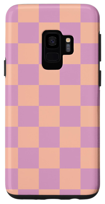 Galaxy S9 Aesthetic Pastel Purple Checkered, Danish Checkerboard Case