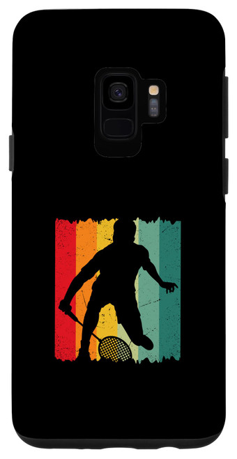 Galaxy S9 Badminton Player Retro Badminton Team Shuttlecock Player Case