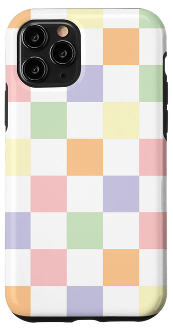 iPhone 11 Pro Checkerboard Pattern Pastel Colorful Checkered Case