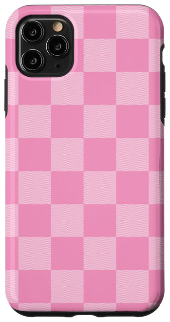 iPhone 11 Pro Max Checkered pink Checkerboard Blush Pink Pattern Case