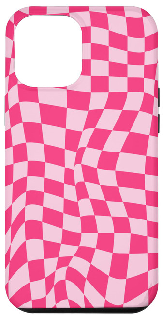 iPhone 12 Pro Max Checkered Checker Checkerboard Wavy Pink Case