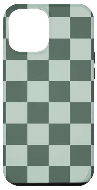 iPhone 13 Pro Max Green Checkered, Checkerboard Aesthetic Danish Pastel Case