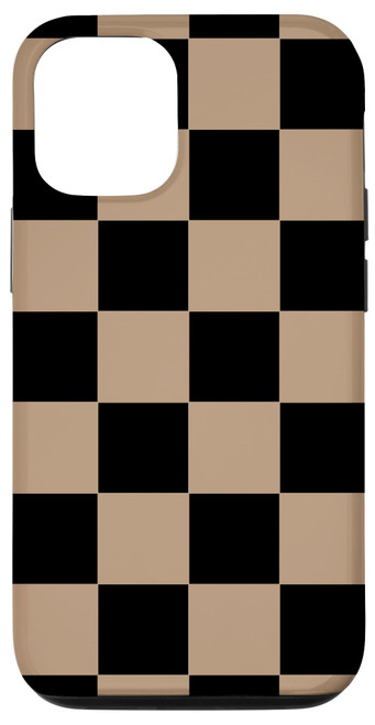 iPhone 14 Classic checkered brown and black color checkerboard Case
