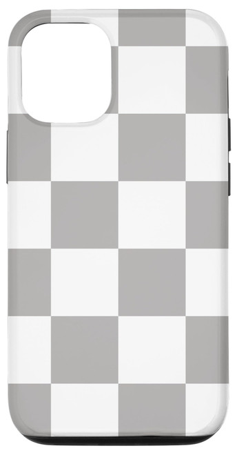 iPhone 14 Pro Checkered White and Gray Checkerboard Pattern Case