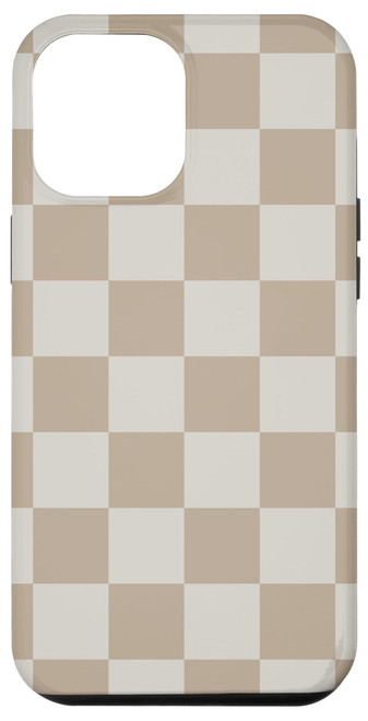 iPhone 15 Plus Coffee Cream Classic Checkered Big Vintage Checkerboard Case