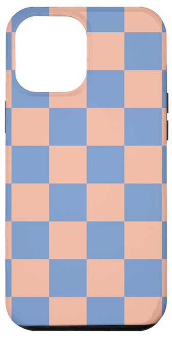 iPhone 15 Plus Blue Checkered, Checkerboard Aesthetic Danish Pastel Pattern Case