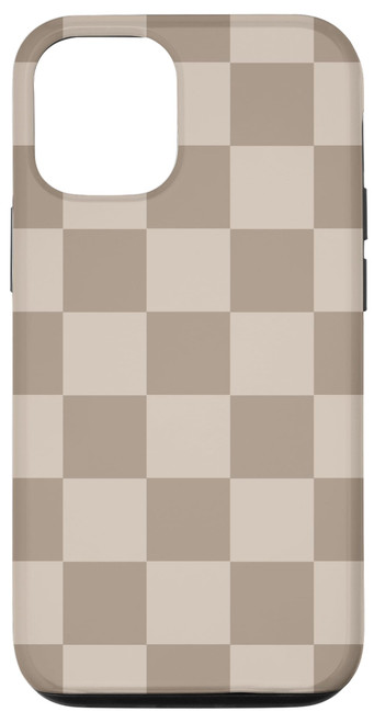 iPhone 15 Pro Brown Classic Checkered Checkerboard Pattern Checker Case