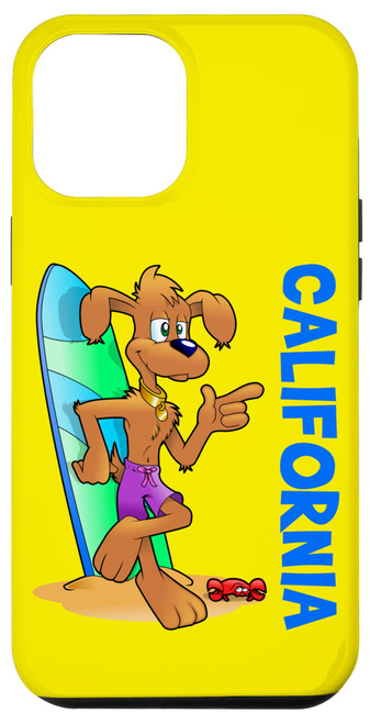 iPhone 15 Pro Max Dog Ocean Wave Surfboard Children's Beach Case