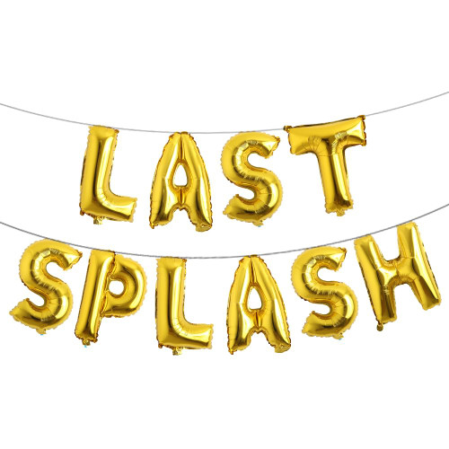 Last Splash Bachelorette Party Decorations, Last Splash Balloon Banner Balloon for Summer Pool Bachelorette Bridal Shower Hen Party Supplies (SPLASH Gold)