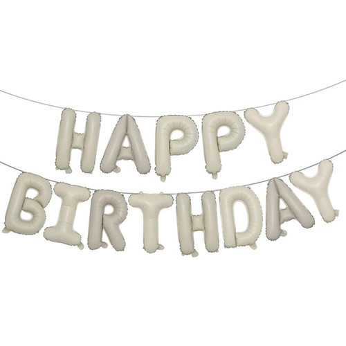 16 inch Happy Birthday Caramel Cream Chocolate Decoration Balloons baby shower Letter Foil Ballons Birthday Party Decorations (Cream)