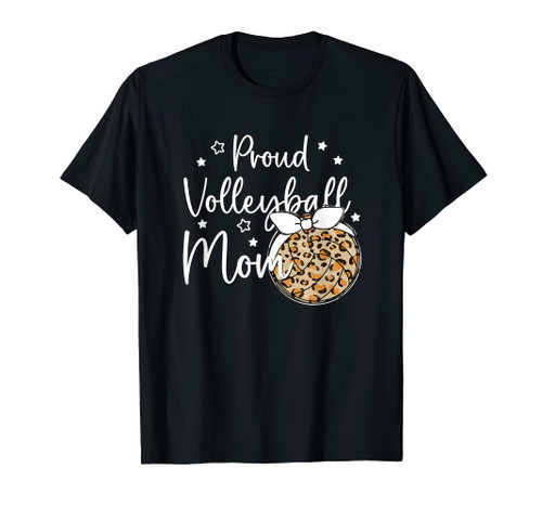 Proud Volleyball Mom Leopard Game Day Spirit T Design Tee T-Shirt Proud Volleyball Mom Leopard Game Day Spirit T Design Tee T-Shirt