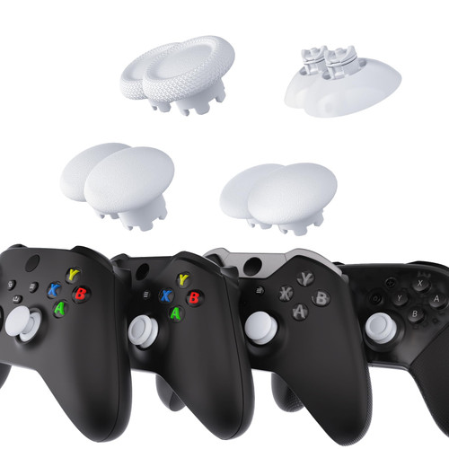 eXtremeRate Edge Sticks Interchangeable Thumbsticks for Xbox Core Controller, Robot White Swappable Analog Stick Joystick for Xbox One S/X, Xbox Elite V1, for Nintendo Switch Pro Controller