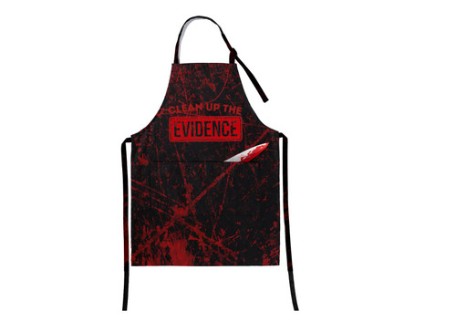 InnoBeta Serial Killer Gifts, True Crime Gifts - Clean Up the Evidence - Serial Killer Apron with Pockets, True Crime Themed Gifts for Women, Men, True Crime Fans, Unisex & Size Apron