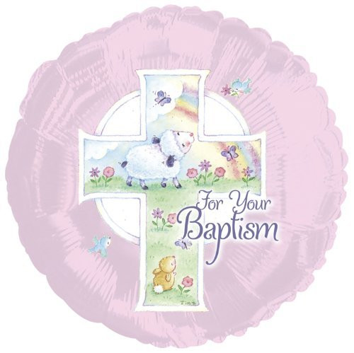 PMU Baptism Pink Balloon (18 Inch Mylar) Pkg/1