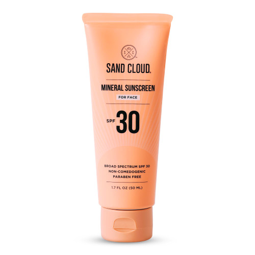 Sand Cloud Broad Spectrum Mineral Sunscreen for Face SPF 30, 1.7 Oz - Zinc Oxide Face Sunscreen for Sensitive Skin - Fragrance-Free Facial Mineral Sunscreen that Hydrates, Nourishes, & Protects Skin