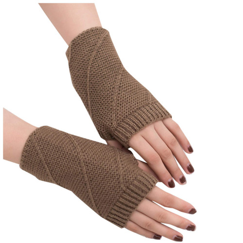 FUDERU Girl Keep Arm Warm Knitted Fingerless Mitten Soft Winter Warm Gloves Women Gloves Fashion Cute Gloves for Women