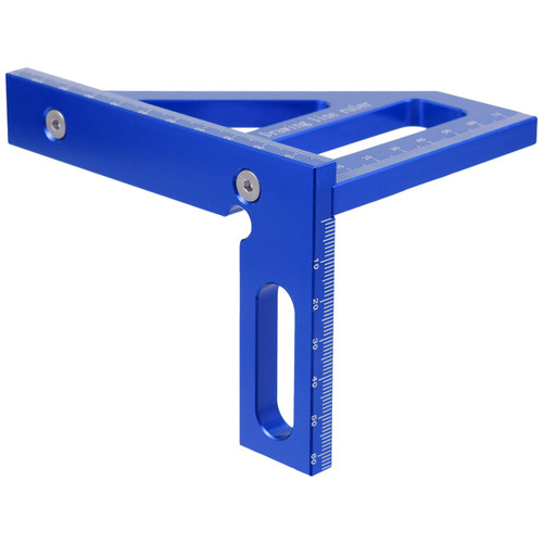 Mikikit 3D Multi-Angle Measuring Ruler, 45/90 Degree Aluminum Alloy Woodworking Square Protractor Woodpeckers Tools Carpenter Square Woodworking Ruler