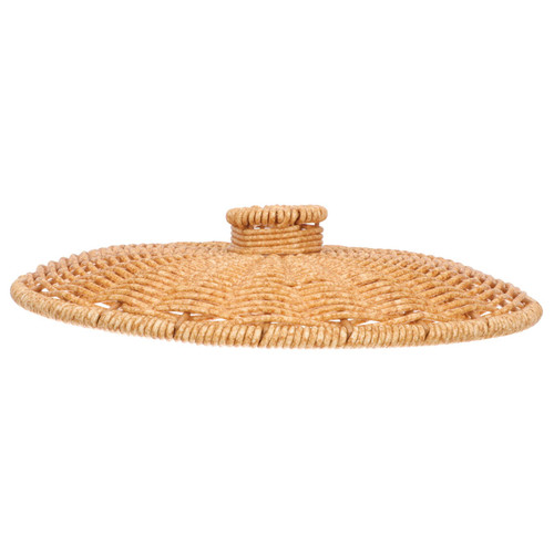 PRETYZOOM Trash Can with Lid Garbage Can Part Trashcan Cover Bedroom Trash Can Lid Waste Paper Basket Cover Trash Can Lid for Bedroom Lid for Garbage Can Supplies Imitation Rattan Plastic