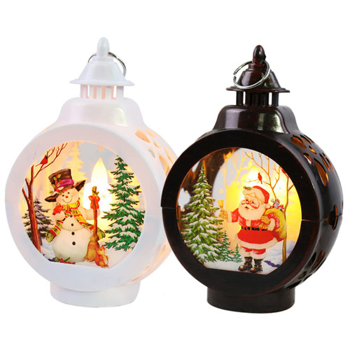 USHOBE 2pcs Christmas Lights Flameless Lantern Christmas Led Lantern Snow Globes Snowman Outdoor Christmas Decorations Lantern Vintage Lantern Decorative PVC Ornaments Candle