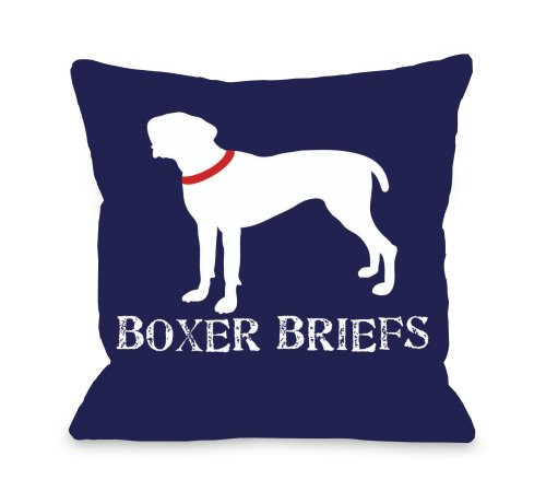 One Bella Casa Boxer Briefs Throw Pillow, 20 by 20-Inch