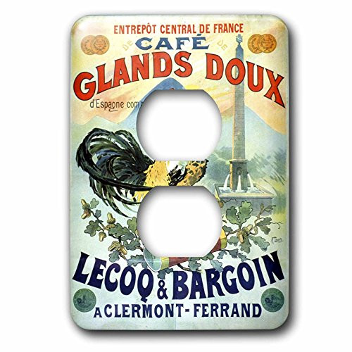 3dRose lsp_52351_6"French Vintage Ad - 2 Plug" Outlet Cover
