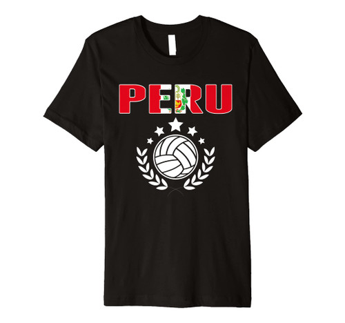 Peru Volleyball Fans Jersey Pride Peruvian Flag Sport Lover Premium T-Shirt