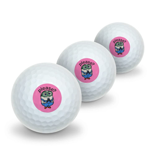 GRAPHICS & MORE Minions Please Cute Bob Novelty Golf Balls 3 Pack