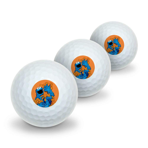 GRAPHICS & MORE Sesame Street Vintage Cookie Monster Novelty Golf Balls 3 Pack