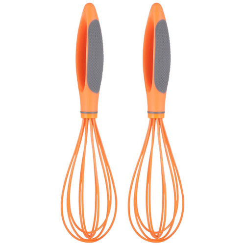 Cabilock Hand Mixer 2pcs silicone whisk Silicone Egg Whisk Hand Egg Mixer Beater Cream Frother Butter Blender Home Kitchen Stirring Supplies egg whisk Orange manual egg beater Wisking Tool