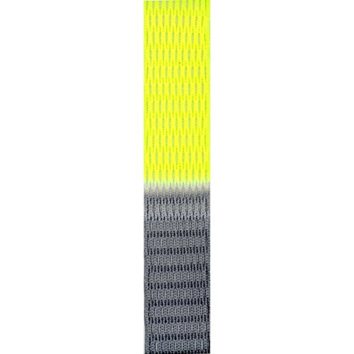 East Coast Dyes Wax Lacrosse Mesh 15mm Semi-Soft Wax Field Mesh 2 Color Fade Neon Yellow/Grey 15m-NnYlw-Gry-1P