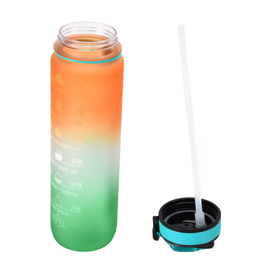 1000ML Water Bottle, Large Capacity Sports Water Bottle with Straw,Leak Proof Water Bottle,Motivational Water Bottle, for Fitness, Outdoor Sports, BPA Free
