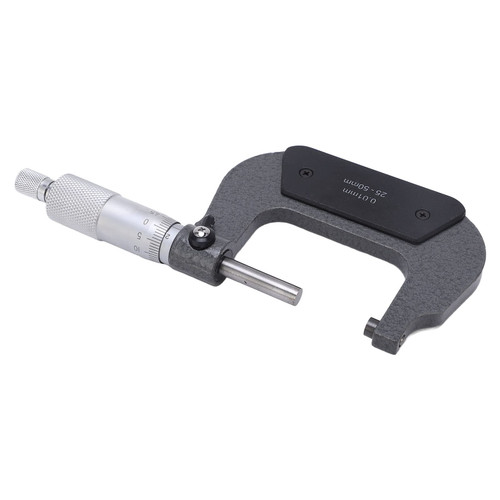 Micrometer Measuring Tool, Portable Professional Stable Micrometer Caliper Alloy Surface Mechanical Structure Easy to Use for Shape Tolerances(25-50/0.01mm)