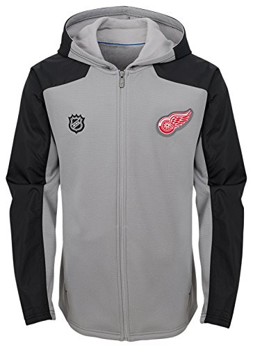 Outerstuff NHL Detroit Red Wings Youth Boys Delta Full Zip Jacket, Large(14-16), Magenta Pique Heather