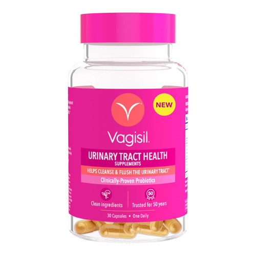 Vagisil Urinary Tract Health Supplements, Clinically-Proven Probiotics, Protects Urinary Tract Health, Clean Ingredients, Helps Cleanse and Flush UTI-Causing Bacteria, 1 Capsule Daily, 30 Capsules Vagisil Urinary Tract Health Supplements, Clinically-Proven Probiotics, Protects Urinary Tract Health, Clean Ingredients, Helps Cleanse and Flush UTI-Causing Bacteria, 1 Capsule Daily, 30 Capsules