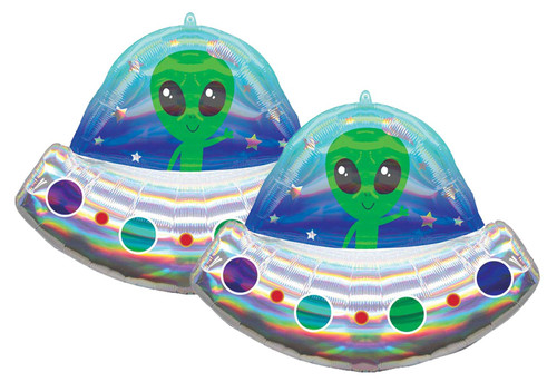Set of 2 Adorable Alien Space Ship 28" Foil Party Balloons by Anagram Set of 2 Adorable Alien Space Ship 28" Foil Party Balloons by Anagram